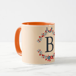 Taza Monograma gris inicial de color bismático