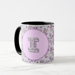 Taza Monograma I de Flores de Lujo