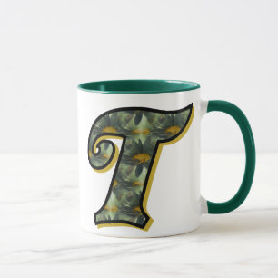 Taza Monograma Inicial T Margaritas Arte Floral