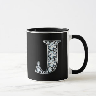 Taza Monograma J Faux Diamond