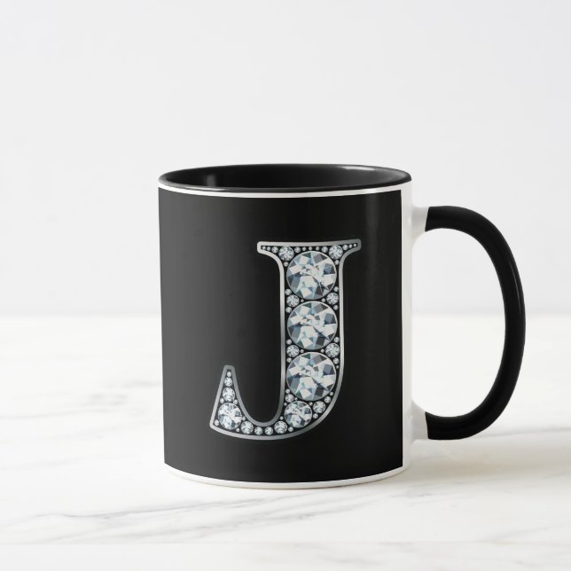 Taza Monograma J Faux Diamond (Derecha)