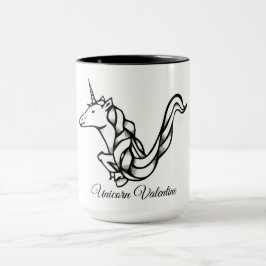 Taza Monograma mágico/Personalizado Unicorn Valentine