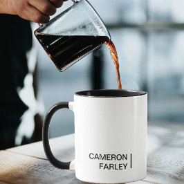 Taza Monograma mínimo en blanco y negro