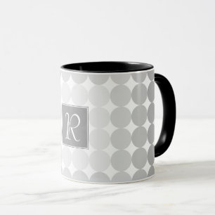 Taza Monograma moderno de círculos grises