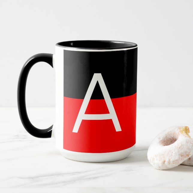 Taza Monograma moderno de dos tonos (Con donut)