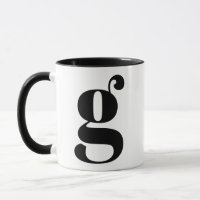 Monograma moderno Letra inicial G negro y blanco