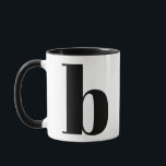 Taza Monograma moderno Letra inicial negro y blanco B<br><div class="desc">Monograma B moderno lindo en blanco y negro. Si su carta preferida no funciona en esta taza,  por favor vea la colección de mug de monograma para la carta que desea o contacte conmigo.</div>