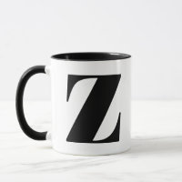 Monograma moderno Letra inicial Z Negro y Blanco
