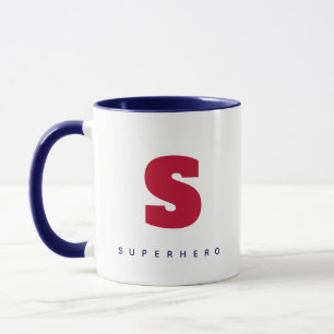 TAZA MONOGRAMA MODERNO TEXTO PERSONALIZADO INICIAL