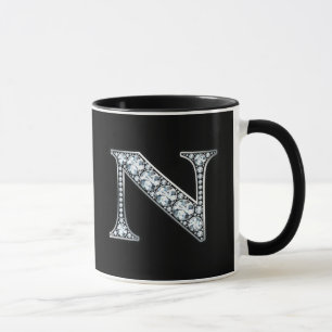 Taza Monograma N Faux Diamond