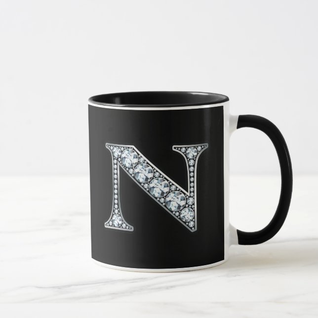 Taza Monograma N Faux Diamond (Derecha)