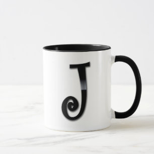 Taza Monograma negro del lustre - J