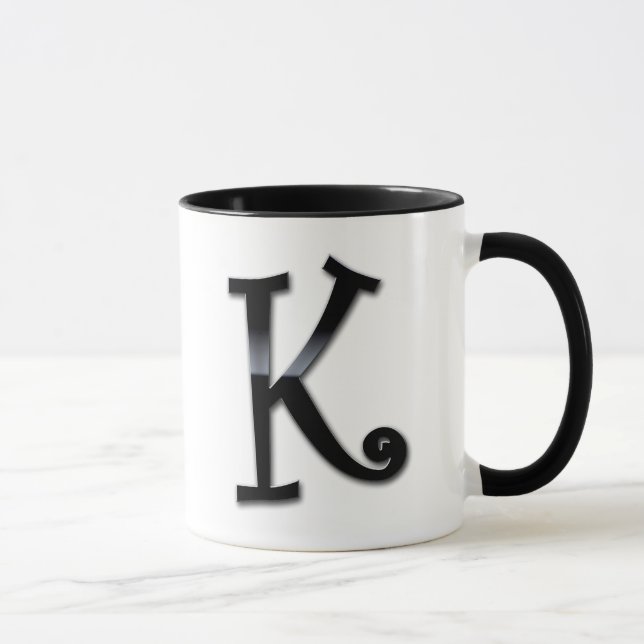 Taza Monograma negro del lustre - K (Derecha)