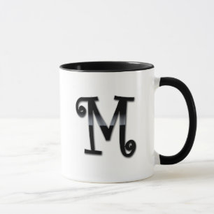 Taza Monograma negro del lustre - M