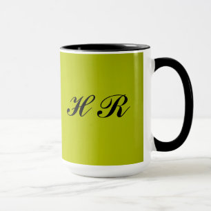 Taza Monograma negro en verde