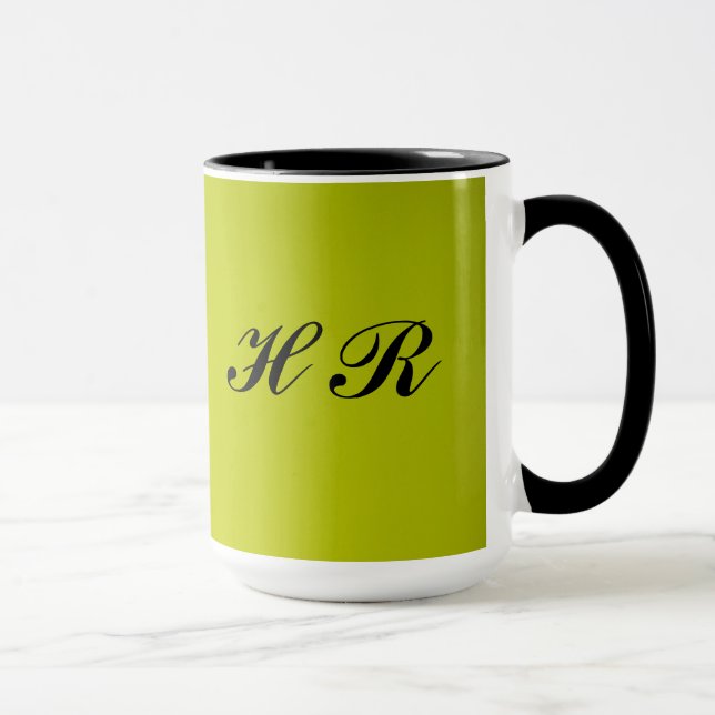 Taza Monograma negro en verde (Derecha)
