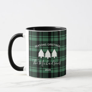 Taza Monograma nombre café de la placa verde de vacacio
