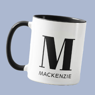 Taza Monograma Nombre inicial simple