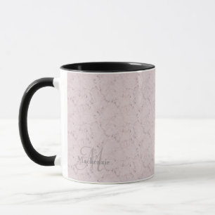 Taza Monograma Nombre personalizado Rubor Diseño de már