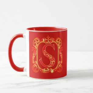 Taza Monograma ornamental antiguo - capital S