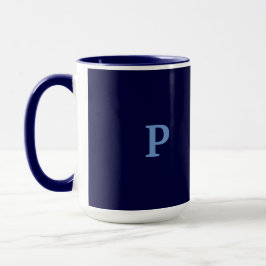 Taza Monograma P Navy Blue Combo Mug