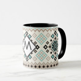 Taza Monograma Patrón cruzado nórdico