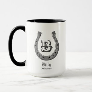 Taza Monograma personalizado del zapato de caballo de v