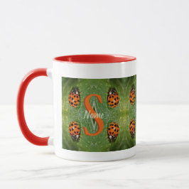 Taza Monograma personalizado inicial nombre mariquita a
