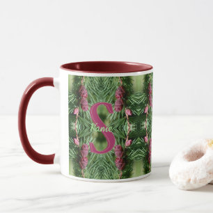 Taza Monograma personalizado inicial nombre piñas arte