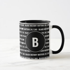 Taza Monograma personalizado Mes de historia negra