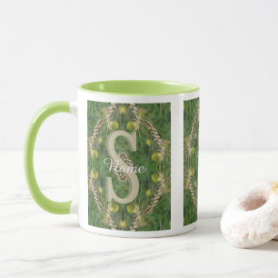 Taza Monograma Personalizado Tu Nombre Inicial Arte de 
