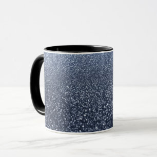 Taza Monograma personalizado vintage brillo azul s