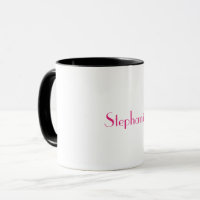 Monograma Pink White Custom Name Party Favor Gift