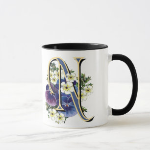 Taza Monograma pintado a mano de la inicial del