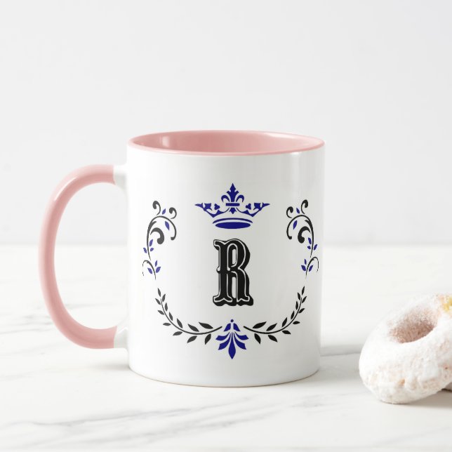 Taza Monograma 'R' de la corona (Con donut)