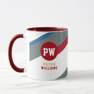 Taza monograma rayado moderno