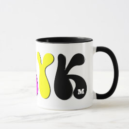 Taza Monograma retro funky CMYK