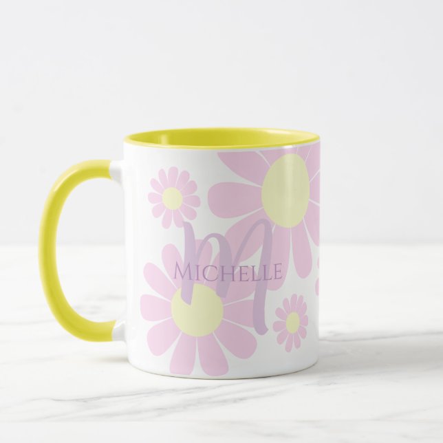 Taza Monograma rosa de margarita (Izquierda)