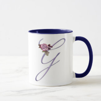 Taza Monograma rosado G de los rosas