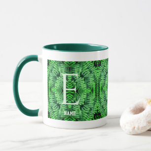 Taza Monograma tus helechos verdes iniciales personaliz