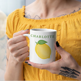 Taza Monograma verde amarillo limón cítrico de moda