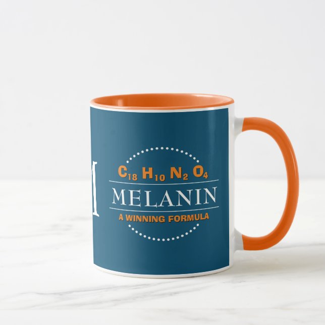 Taza Monograma Verde azulado de fórmula ganadora de MEL (Derecha)