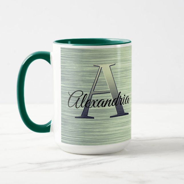 Taza Monograma verde Shimmery (Izquierda)