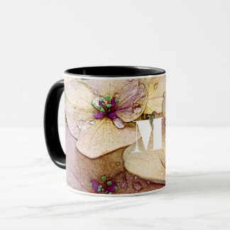 Taza Monograma Watercolor Flor Café Mug