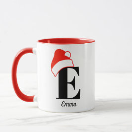 Taza Monograma y nombre del Personalizado Santa Hat nav