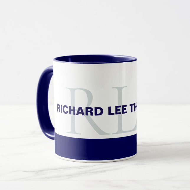 Taza monogramado azul (Anverso izquierdo)