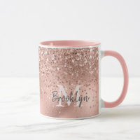 Monogramado Confetti, Purpurina de oro Rosa modern