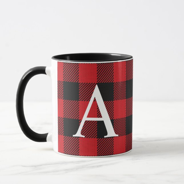 Taza Monogramado de Lumberjack Rústico de Buffalo (Izquierda)