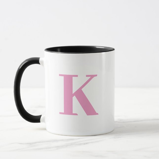 Taza Monogramado rosa y blanco (Izquierda)