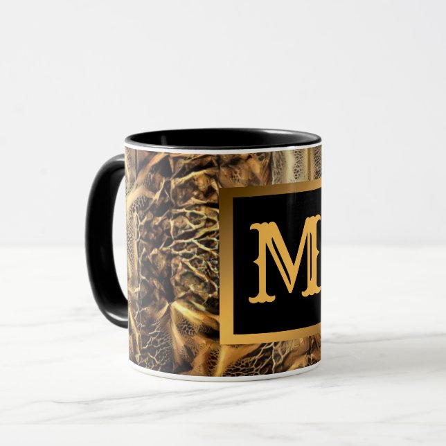 Taza Monogramado único de lujo Wood Gold (Anverso izquierdo)